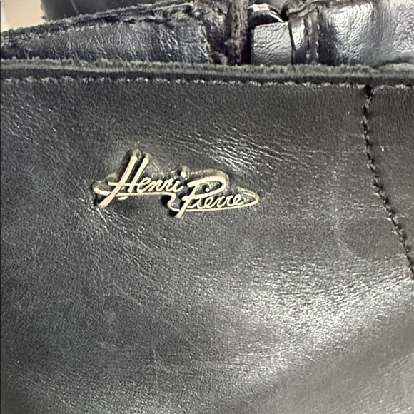 Henri Pierre Black Leather Heeled Ankle Boots - lace up - side zipper - 8 - Picture 2 of 9